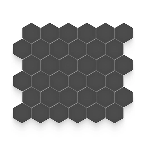 Essential Retro Black 2" x 2" Hexagon Matte