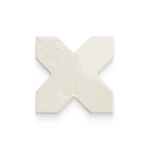 Star and Cross Snow 6" x 6" Cross Glossy