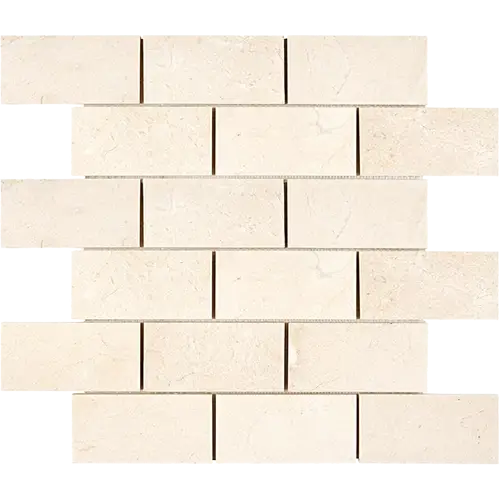 Crema Marfil 2" x 4" Straight-Edged Brick Mosaic