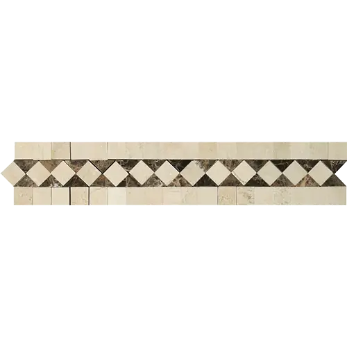 Crema Marfil BIAS Border w/ Emp. Dark Dots