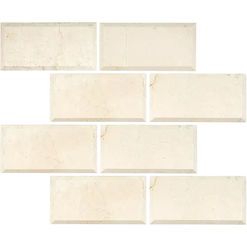 Crema Marfil Deep-Beveled 3" x 6"