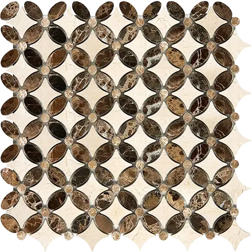 Crema Marfil Florida Flower Crema Marfil + Emp. Light Oval + Emp. Dark Dots