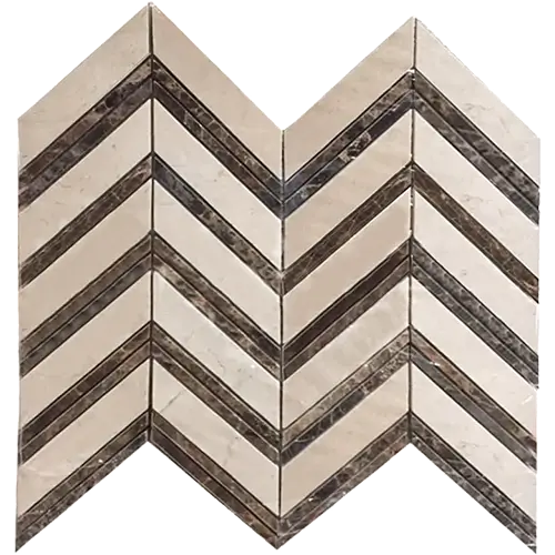 Crema Marfil Large Chevron w/ Emp. Dark