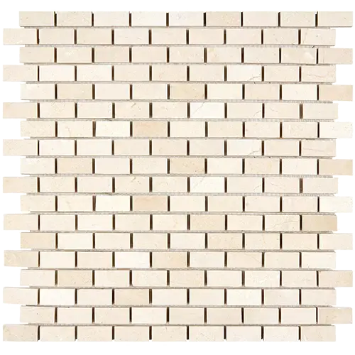 Crema Marfil Tumbled 5/8" x 1 1/4" Mini-Brick Mosaic