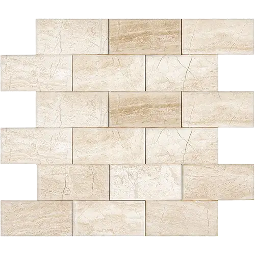Diano Royal Polished 2" x 4" Pillowed Brick Mosaic