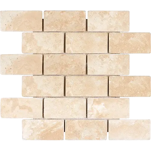 Durango Tumbled 2" x 4" Brick Mosaic
