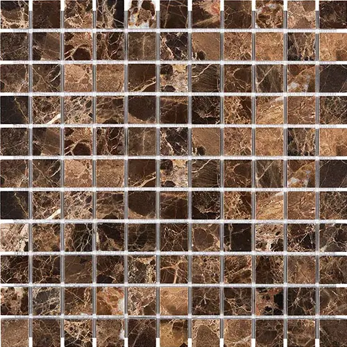 Emperador Dark Polished 1" x 1" Mosaic