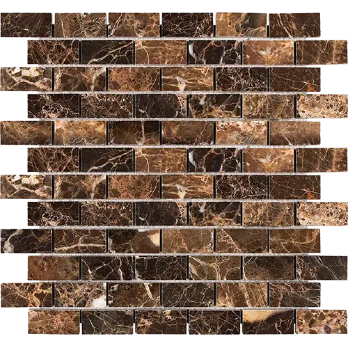 Emperador Dark Polished 1" x 2" Brick