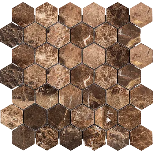 Emperador Dark Polished 2" Hex