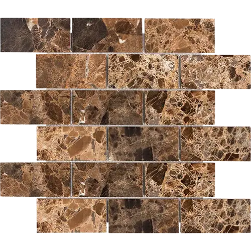 Emperador Dark Polished 2" x 4" Straight-Edged Brick