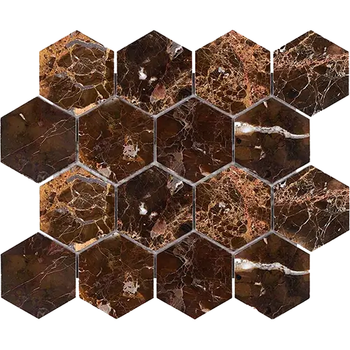 Emperador Dark Polished 3" Hex