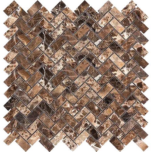 Emperador Dark Polished Mini-Herringbone
