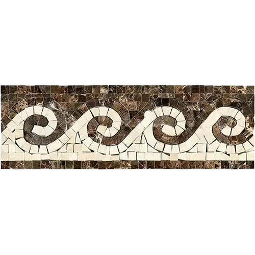 Emperador Dark Polished Wave Border Emp. Dark + C. Marfil