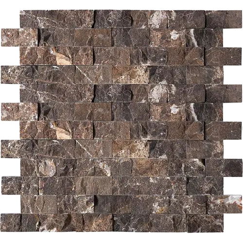 Emperador Dark Split-faced 1" x 2" Brick