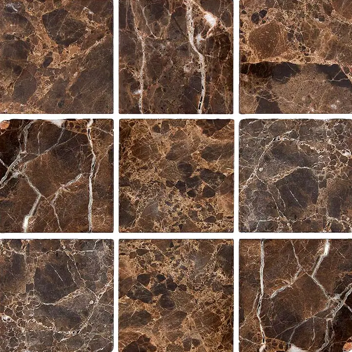 Emperador Dark Tumbled 4" x 4"