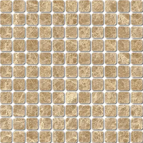 Emperador Light Tumbled 1" x 1" Mosaic