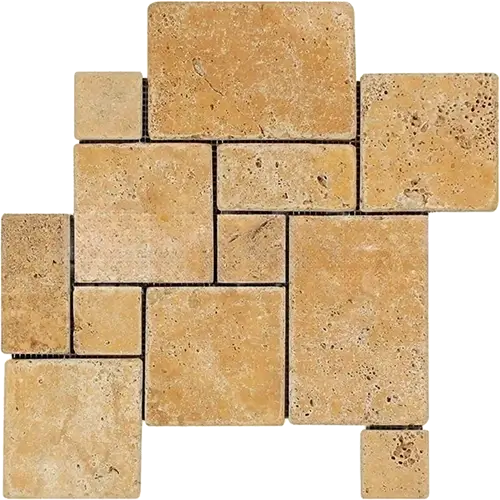 Gold / Yellow Cross-Cut Tumbled Versailles Pattern