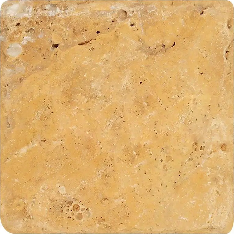 Gold / Yellow Cross-Cut Tumbled 4" x 4"