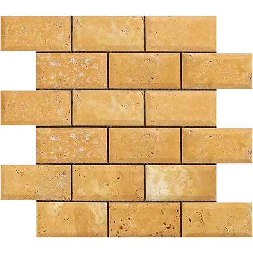 Gold / Yellow Honed 2" x 4" Deep-Beveled Brick