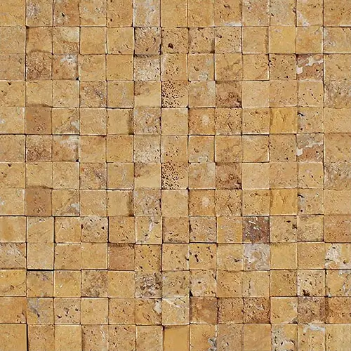 Gold / Yellow Split-faced 1" x 1" Mosaic