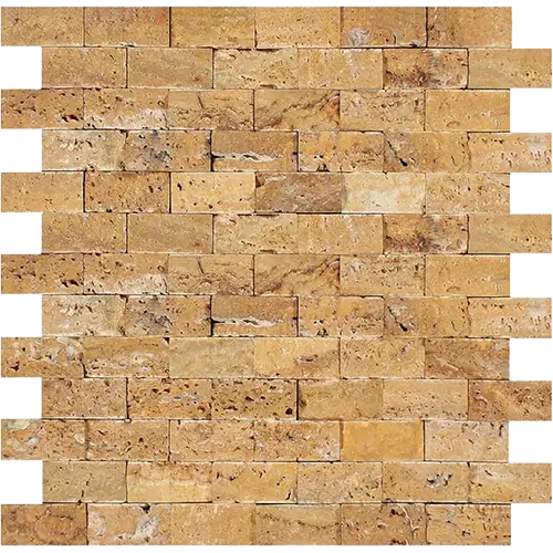 Gold / Yellow Split-faced 1" x 2" Brick