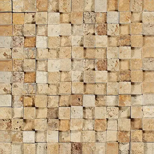 Gold / Yellow Split-faced Hi-low 1" x 1" Mosaic