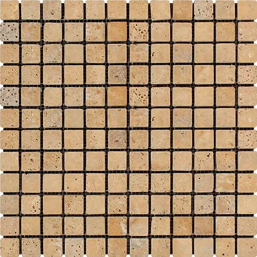 Gold / Yellow Tumbled 1" x 1" Mosaic