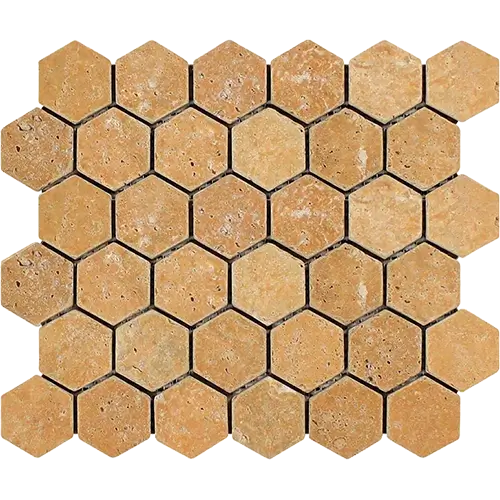 Gold / Yellow Tumbled 2" Hex