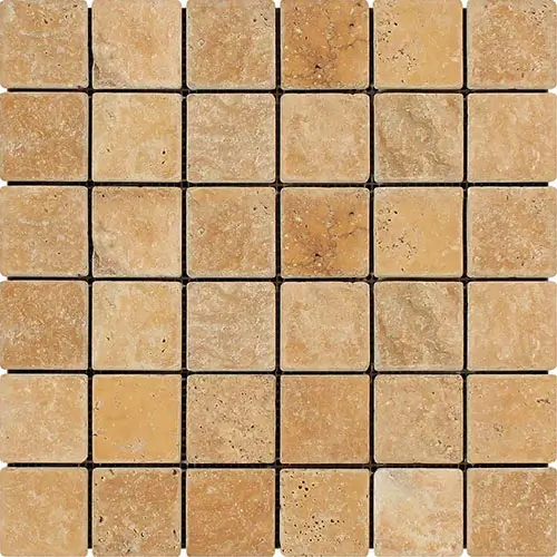 Gold / Yellow Tumbled 2" x 2" Mosaic