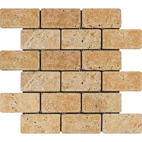 Gold / Yellow Tumbled 2" x 4" Brick