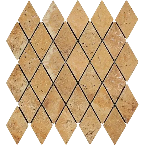 Gold / Yellow Tumbled 2" x 4" Diamond