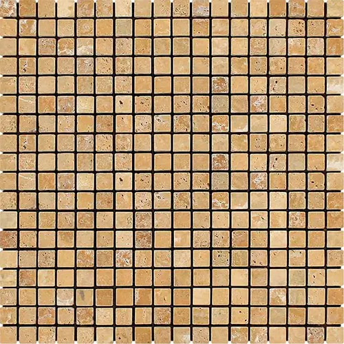 Gold / Yellow Tumbled 5/8" X 5/8" Mosaic