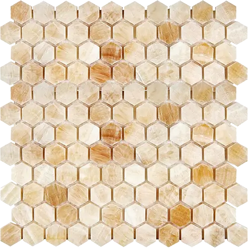 Honey Giallo Crystal Polished 1" Hex