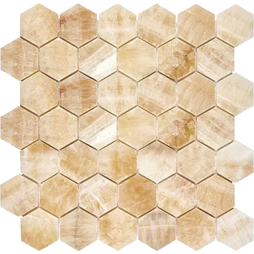 Honey Giallo Crystal Polished 2" Hex