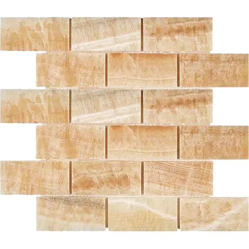 Honey Giallo Crystal Polished 2" x 4" Straight-Edged Brick