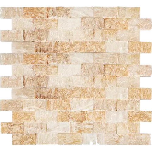 Honey Giallo Crystal Split-faced 1" x 2" Brick