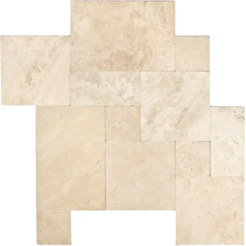 Ivory / Light Cross-Cut Tumbled Roman Pattern