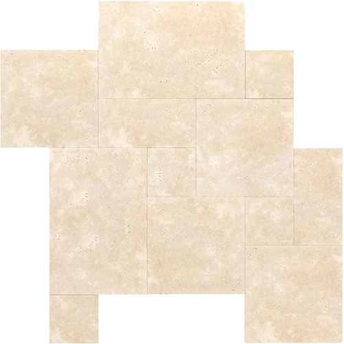 Ivory / Light Cross-Cut Unfilled, Brushed & Chiseled Roman Pattern