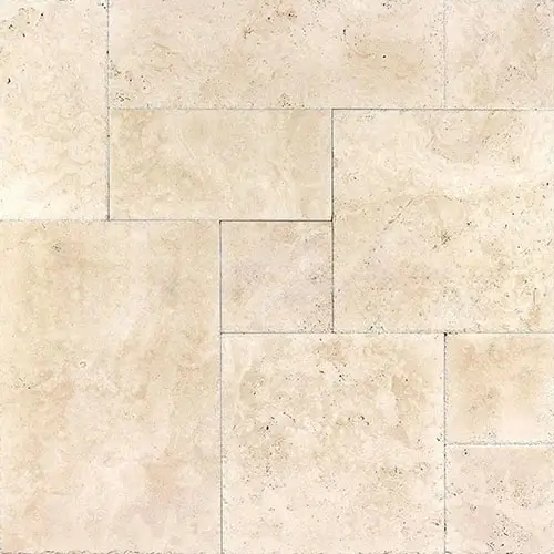 Ivory / Light Cross-Cut Unfilled, Brushed & Chiseled Versailles