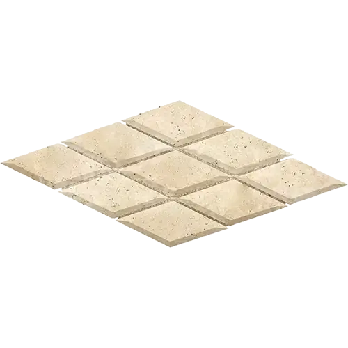 Ivory / Light Honed 3" x 6" Deep-Beveled Diamond