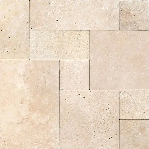 Ivory / Light Tumbled Versailles Pattern 3cm Paver
