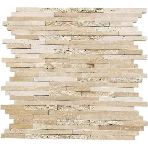 Ivory / Light Polished & Honed & Split-faced Random-Strip No Grout