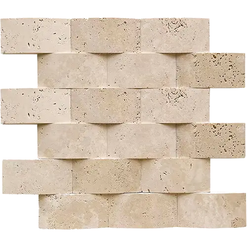 Ivory / Light Round-Faced CNC-Arched 2" x 4" Brick