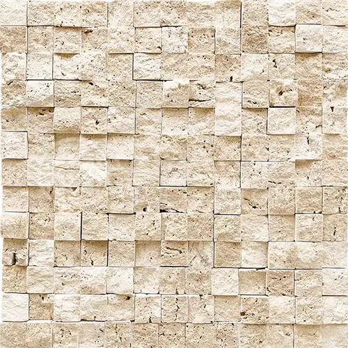 Ivory / Light Split-faced 1" x 1" Mosaic