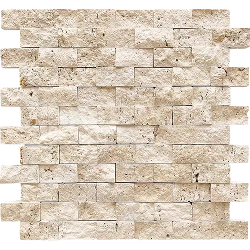 Ivory / Light Split-faced 1" x 2" Brick