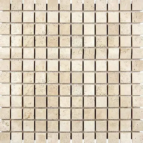 Ivory / Light Tumbled 1" x 1" Mosaic