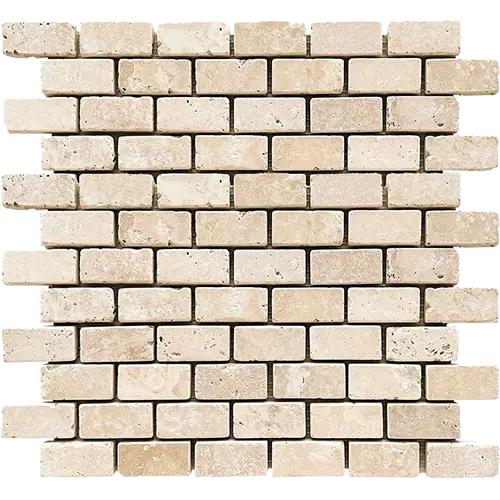 Ivory / Light Tumbled 1" x 2" Brick