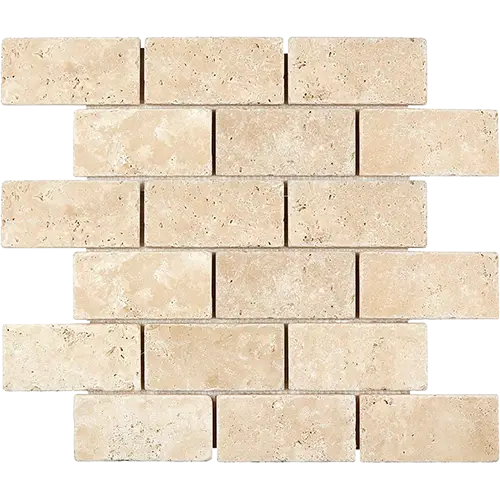 Ivory / Light Tumbled 2" x 4" Brick