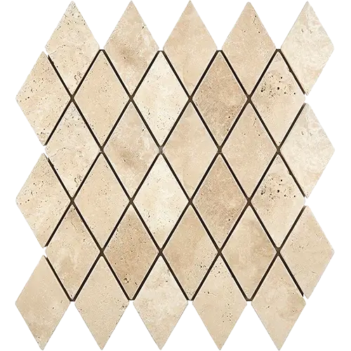 Ivory / Light Tumbled 2" x 4" Diamond