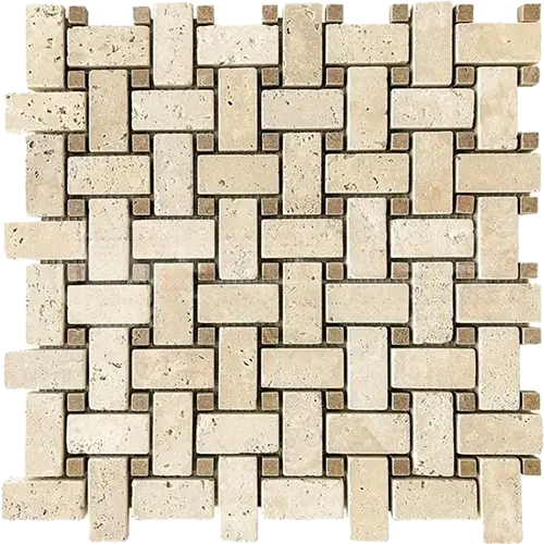 Ivory / Light Tumbled Basketweave w/ Noce Dots